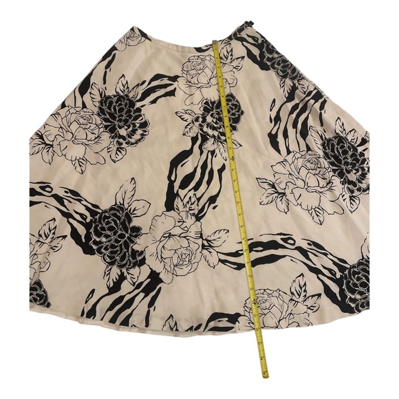 Madison Studio Skirt Womens Size 6 Black & White Floral 100% Silk - Picture 8 of 13